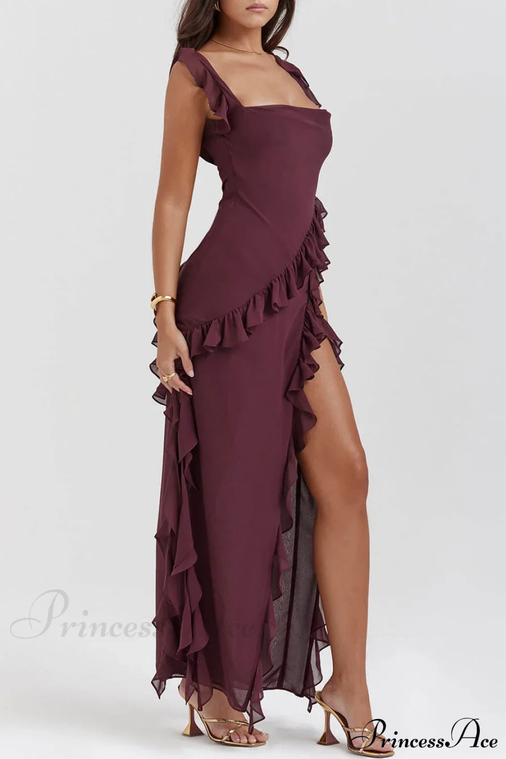 Mulberry Ruffle Maxi Dress image 4