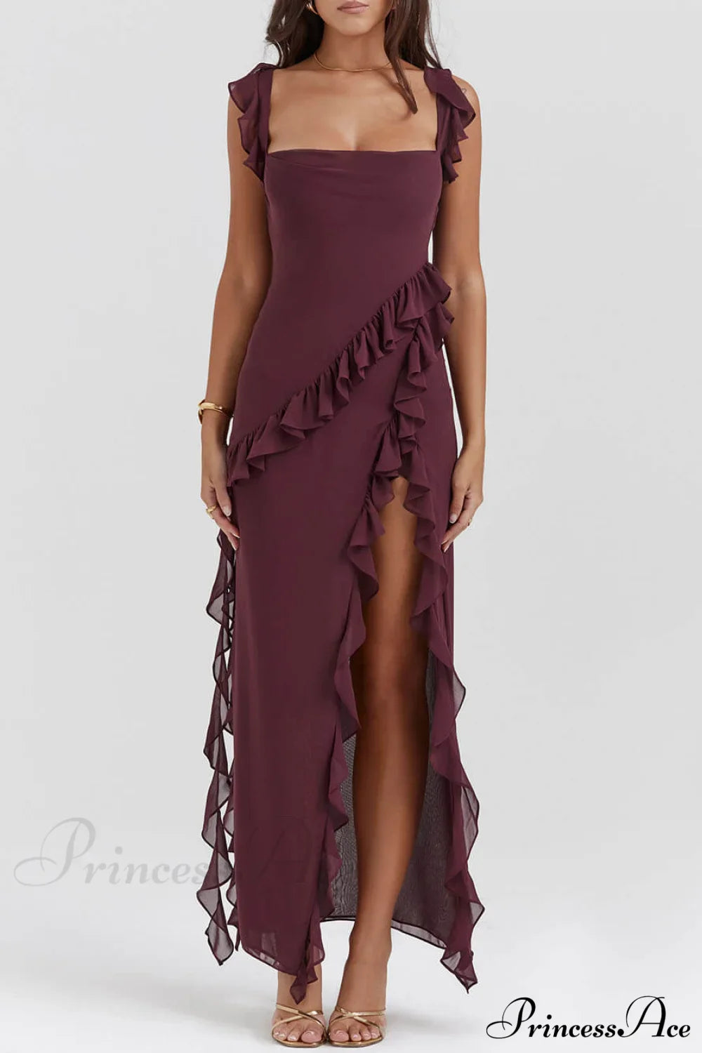 Mulberry Ruffle Maxi Dress image 2