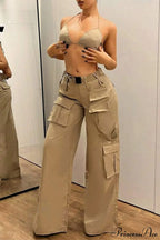 Multi-Pocket Mid-Rise Straight-Leg Cargo Pants image 2