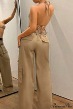 Multi-Pocket Mid-Rise Straight-Leg Cargo Pants image 3