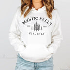 Mystic Falls Virginia Salvatores Vampire Fan Unisex Long Sleeve Hoodie image 3