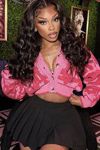 Neck Crop Jacquard V Sweater image 4