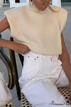 Neck Mock Sleeveless Sweater image 6