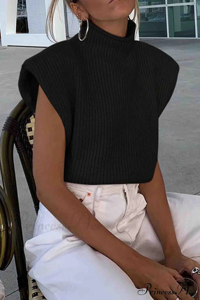 Neck Mock Sleeveless Sweater image 4