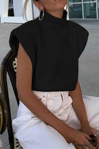 Neck Mock Sleeveless Sweater image 4