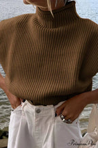 Neck Mock Sleeveless Sweater image 12