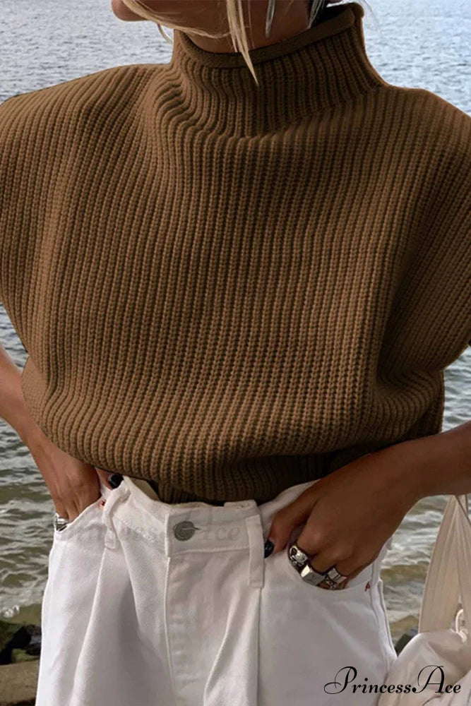 Neck Mock Sleeveless Sweater image 12