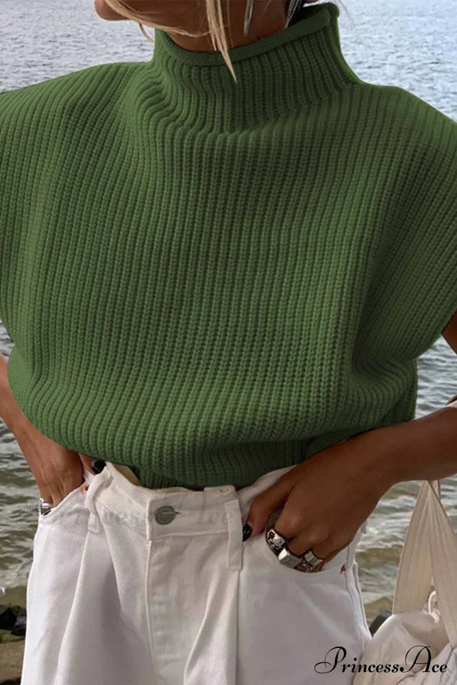 Neck Mock Sleeveless Sweater image 10