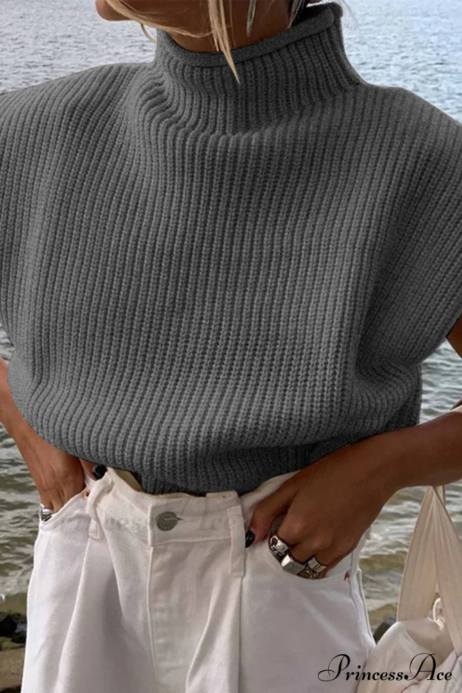 Neck Mock Sleeveless Sweater image 11