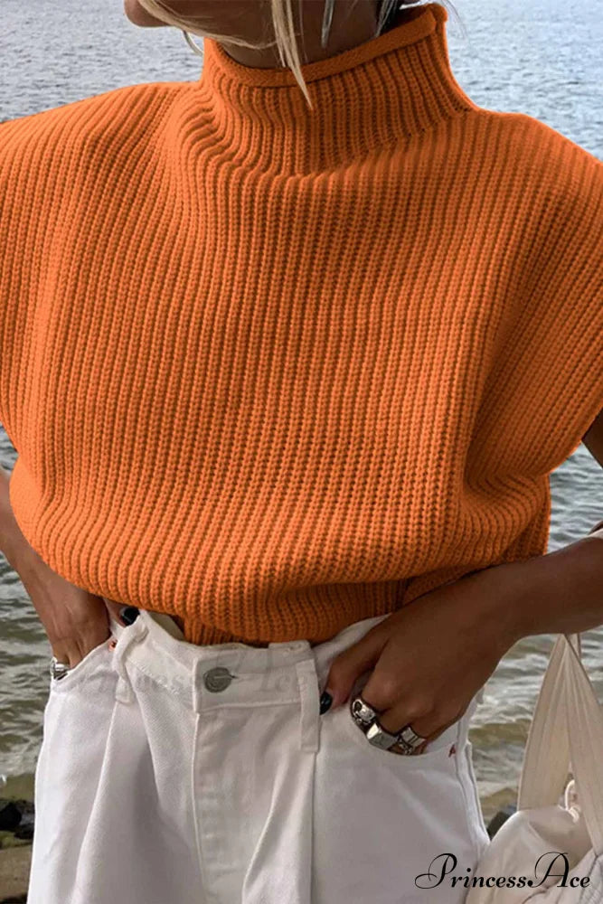 Neck Mock Sleeveless Sweater image 13