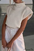 Neck Mock Sleeveless Sweater image 2