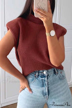 Neck Mock Sleeveless Sweater image 9