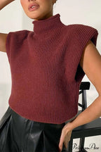 Neck Mock Sleeveless Sweater image 8