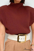 Neck Mock Sleeveless Sweater image 7
