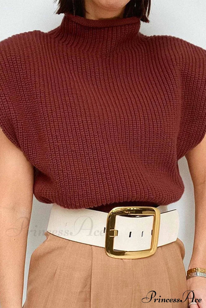 Neck Mock Sleeveless Sweater image 7