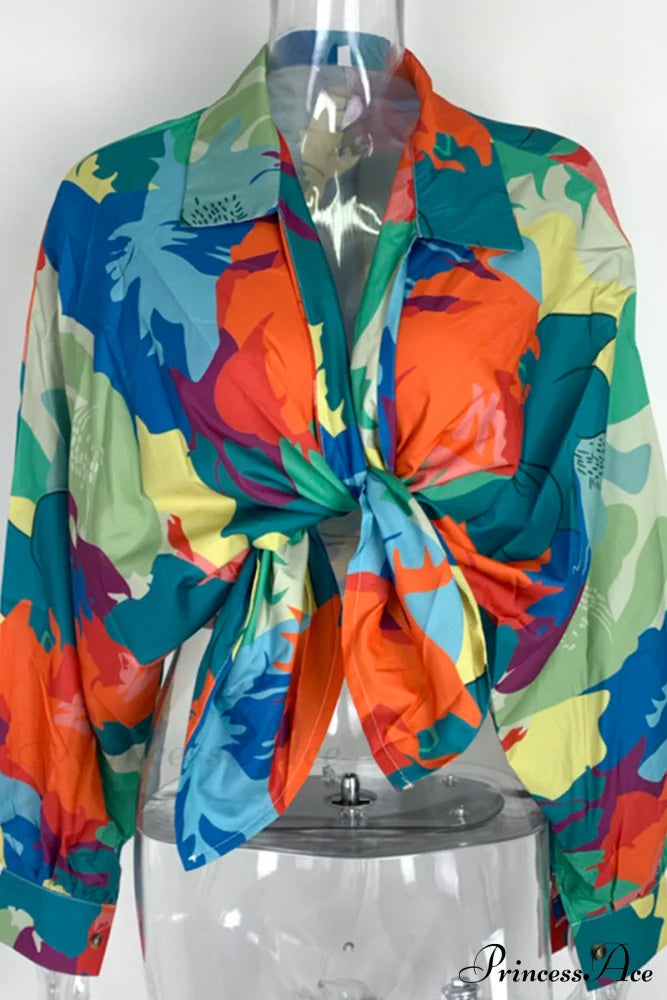 Neckline Blouses 4 in Patchwork Colors image 3