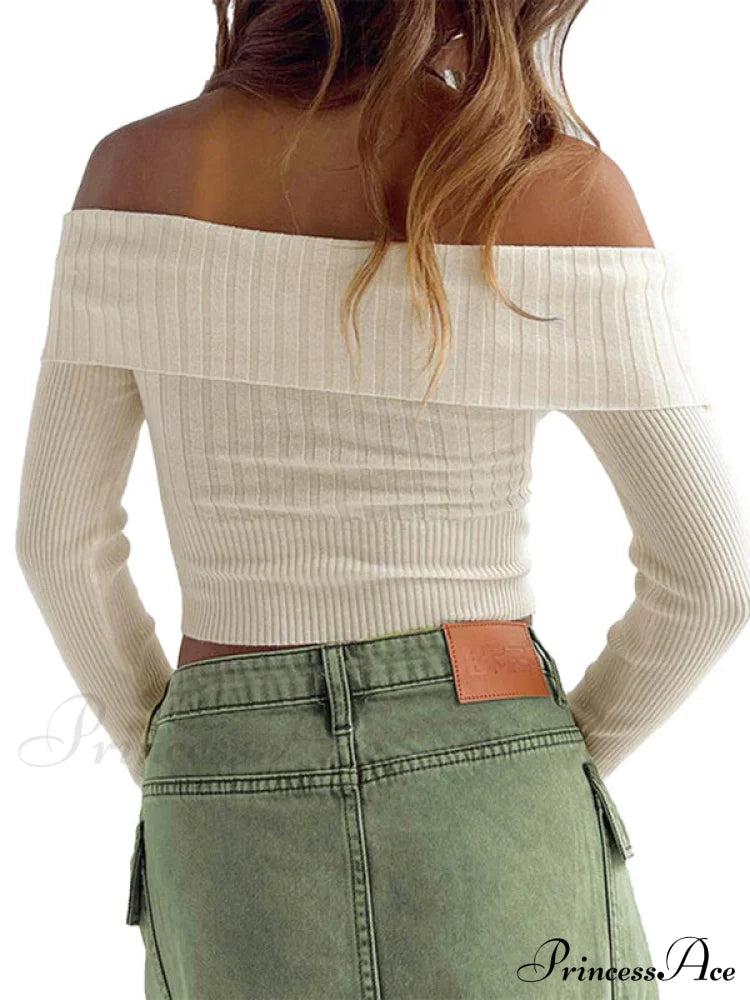 One Shoulder Long Sleeve Sweater image 5