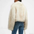 Neo Mint Gradient Cropped Fluffy Coat image 4