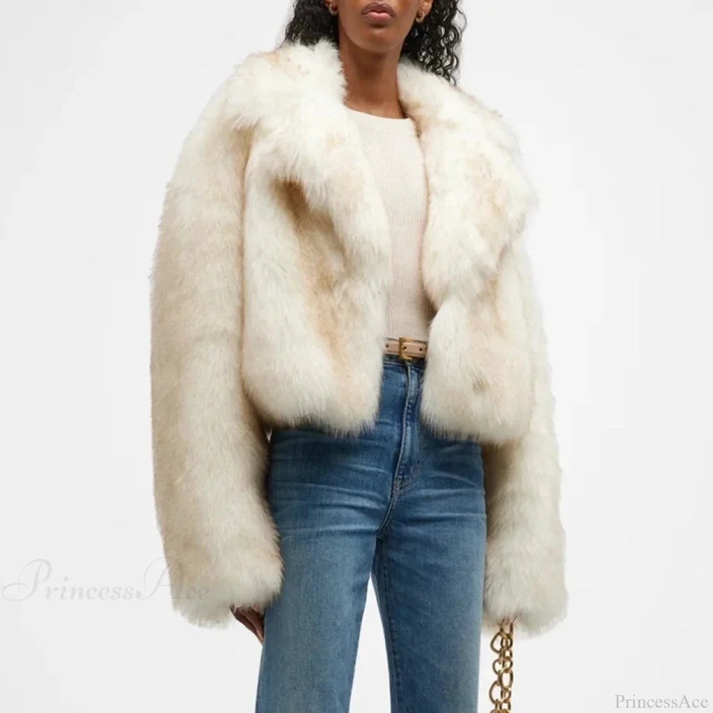 Neo Mint Gradient Cropped Fluffy Coat image 3