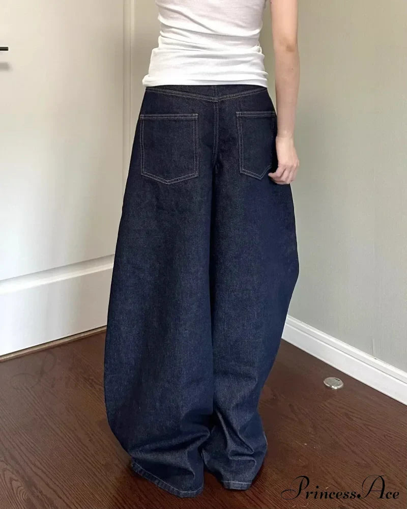 New American Women Black High Street Vibe Wide-Leg Autumn Winter Men And Women Washed Loose Straight Pants Jeans image 6