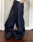 New American Women Black High Street Vibe Wide-Leg Autumn Winter Men And Women Washed Loose Straight Pants Jeans image 4