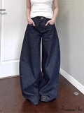 New American Women Black High Street Vibe Wide-Leg Autumn Winter Men And Women Washed Loose Straight Pants Jeans image 1