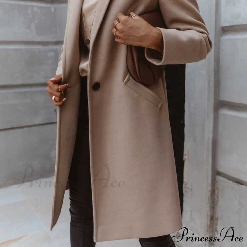 New Arrival Casual Pocket Lapel Overcoat image 3