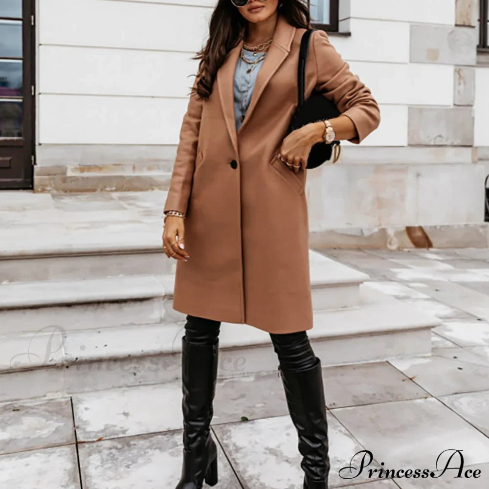 New Arrival Casual Pocket Lapel Overcoat image 2