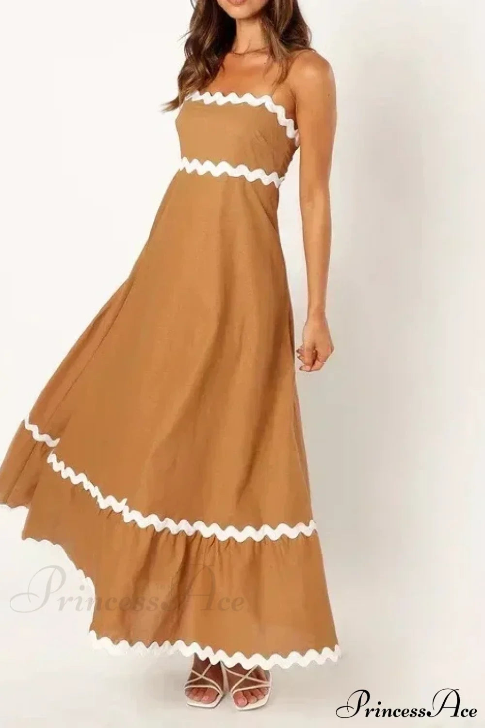 New Fashion Sexy Strapless Strap Women Long Boho Dress image 5