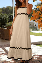 New Fashion Sexy Strapless Strap Women Long Boho Dress image 8