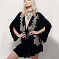 New Floral Embroidery Boho Dress Sexy Beach Dress Deep V-neck Mini Party image 3