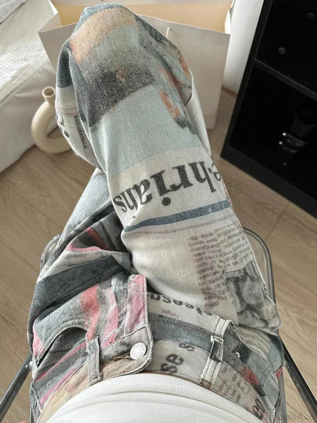 Newspaper Gothic Grunge Baggy Trouser image 3