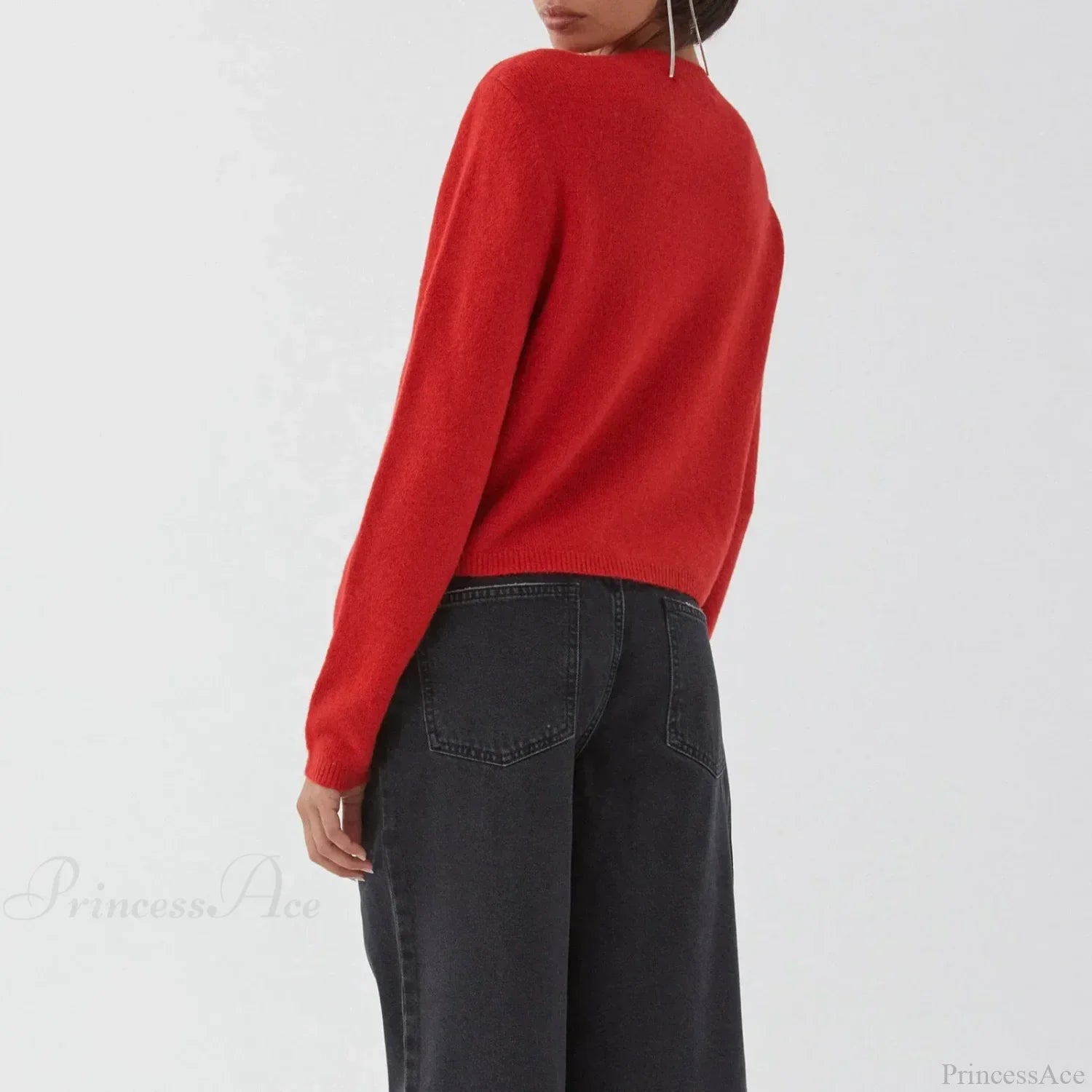O-neck Cropped Button Knitted Cardigan image 3