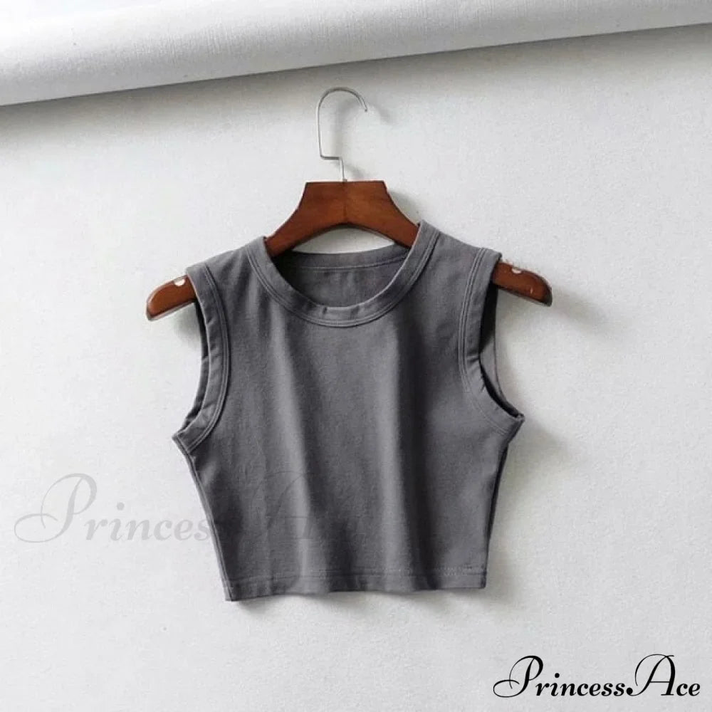 O-Neck White Solid Skinny Crop Top image 3