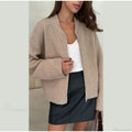 O-neck Zipper Loose Knit Cardigan image 7