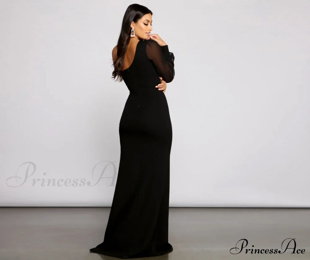 Odette Formal One Charming Shoulder Crepe Mermaid Dress image 2