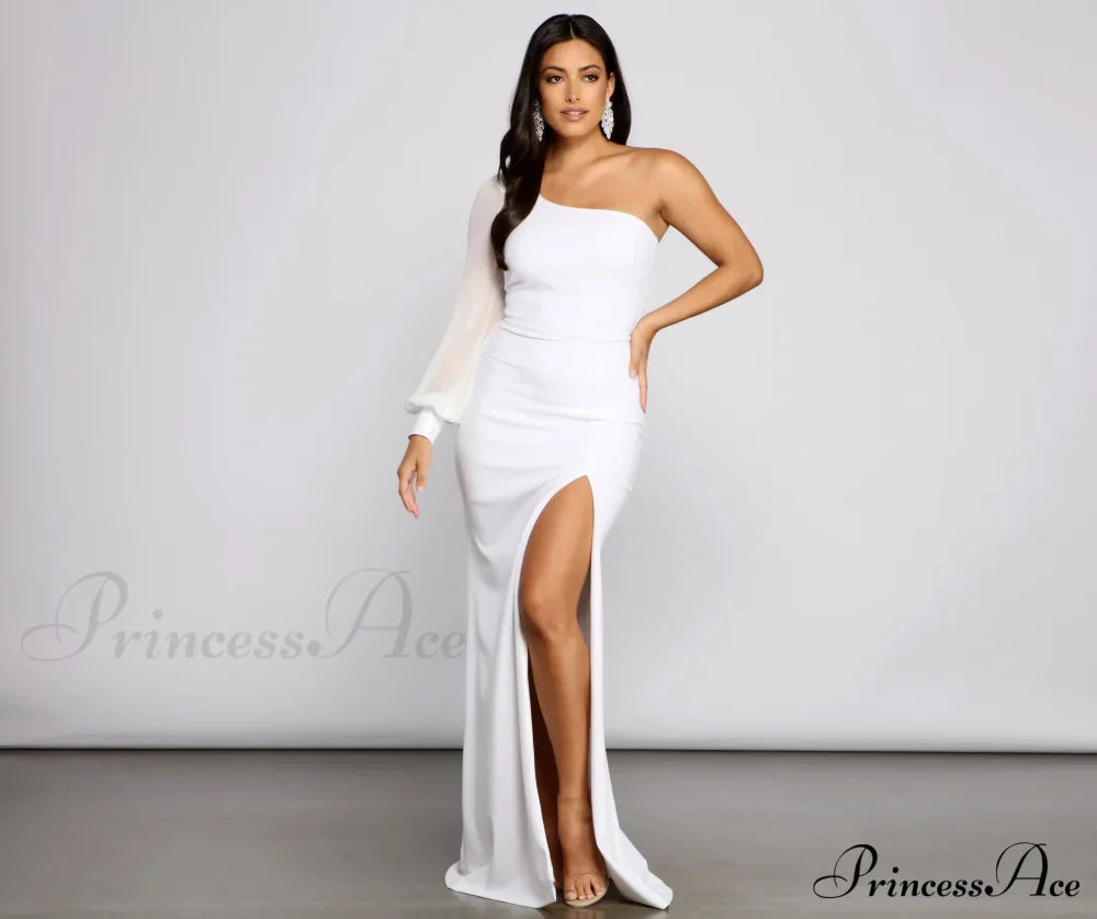 Odette Formal One Charming Shoulder Crepe Mermaid Dress image 5