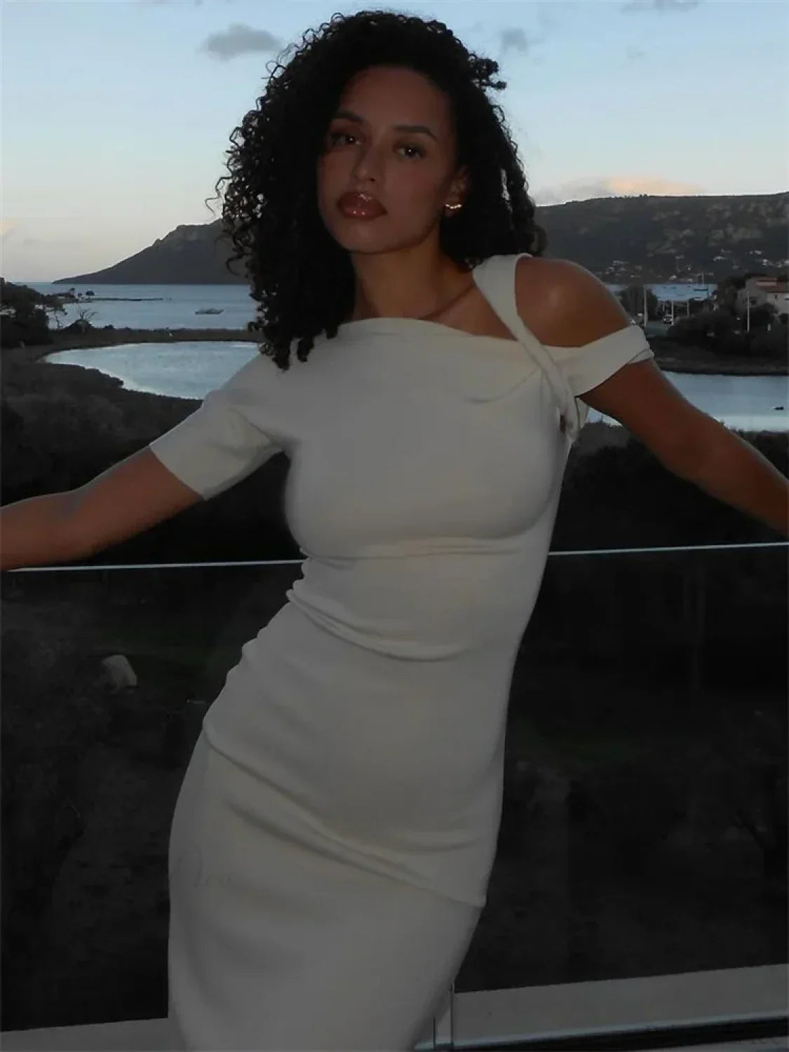 Off-Shoulder Bandage Mini Dress image 3
