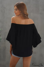 Off-Shoulder Blouse Tie with Hem image 2