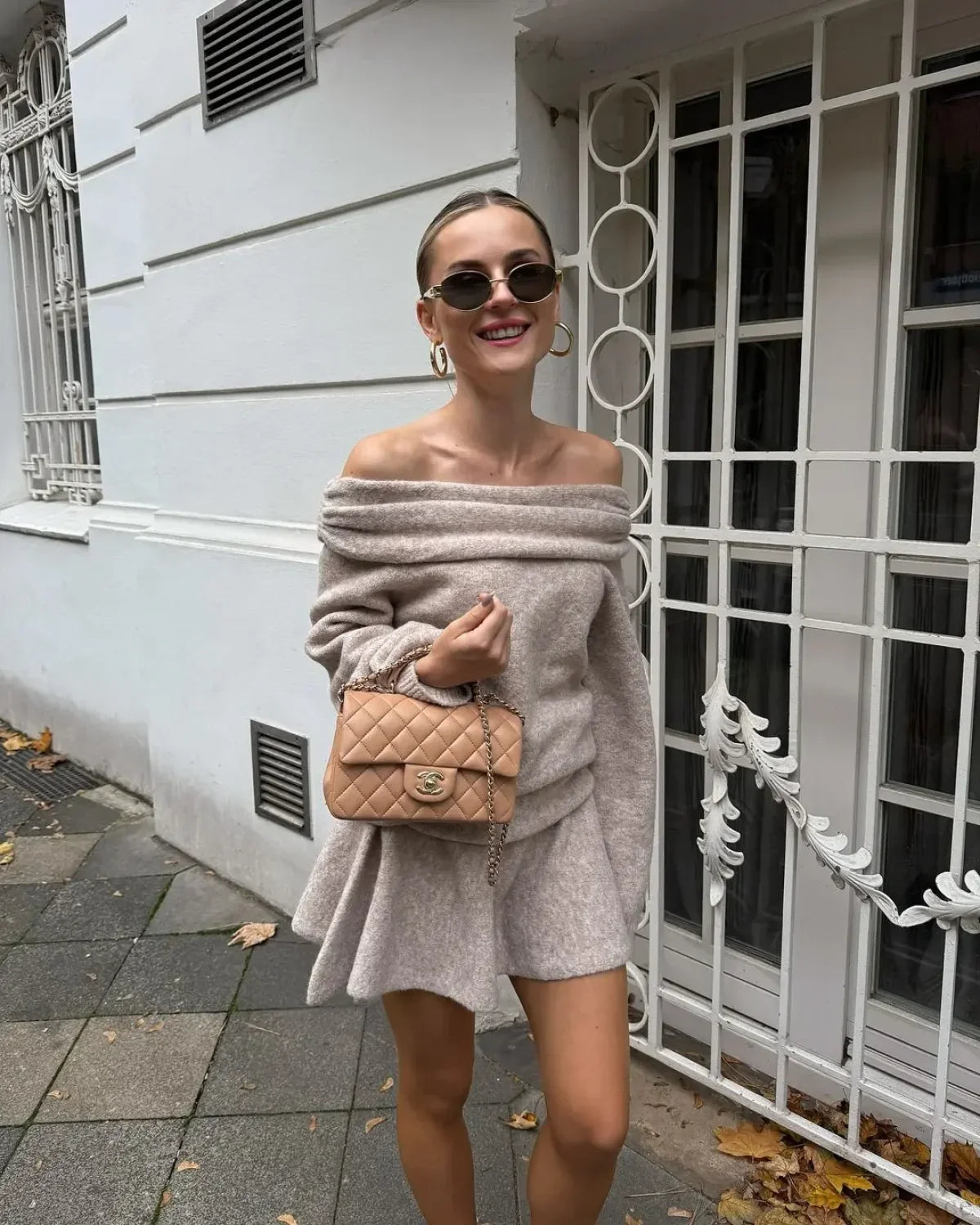 Off Shoulder Cashmere Sweater image 7