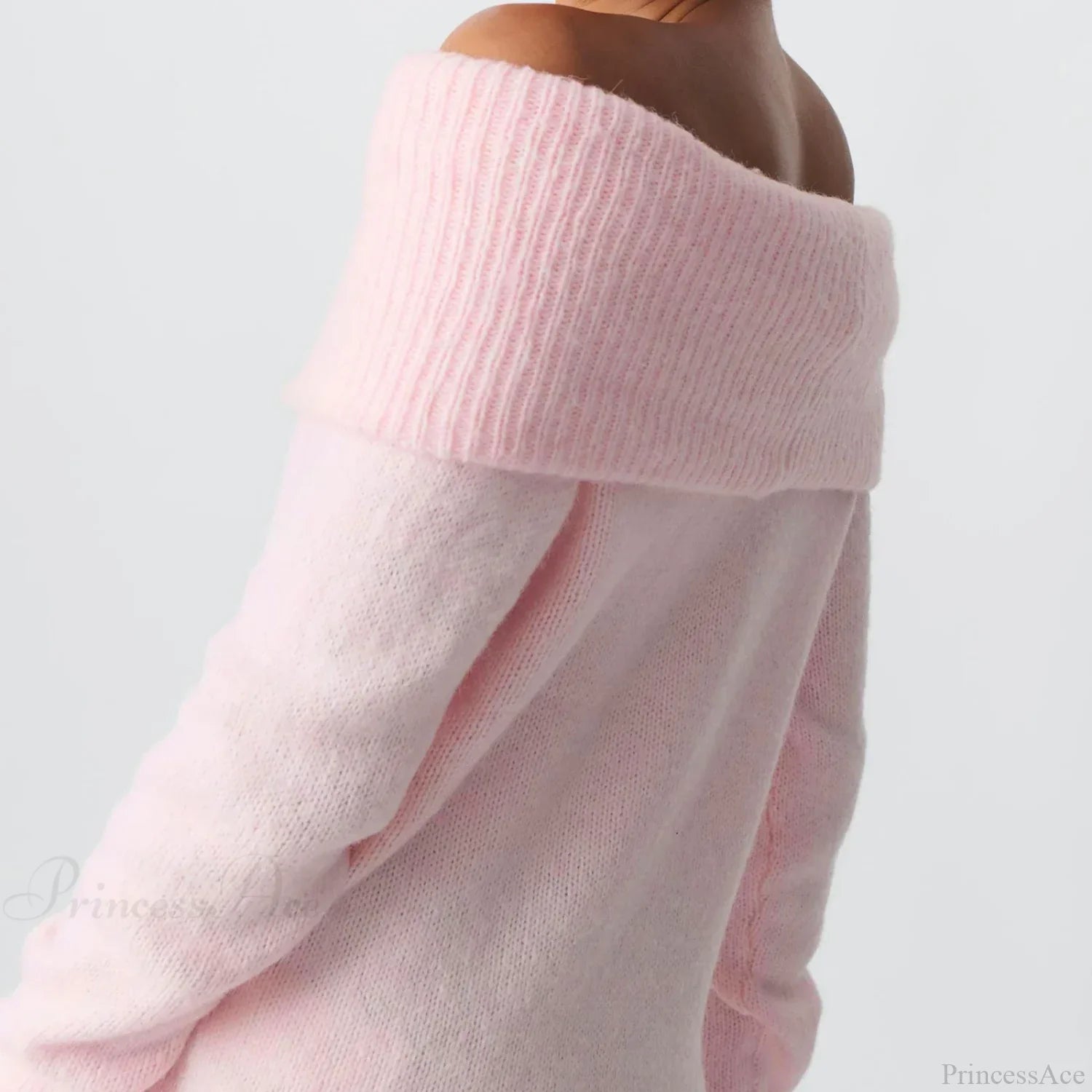 Off Shoulder Cropped Trendy Slouchy Knit Pullover Top image 4