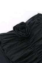 Off-Shoulder Dress with Flares Sleeves and Floral Gathered Design image 10