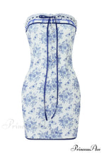 Off Shoulder Floral Print Lace-Up Boho Dress image 5
