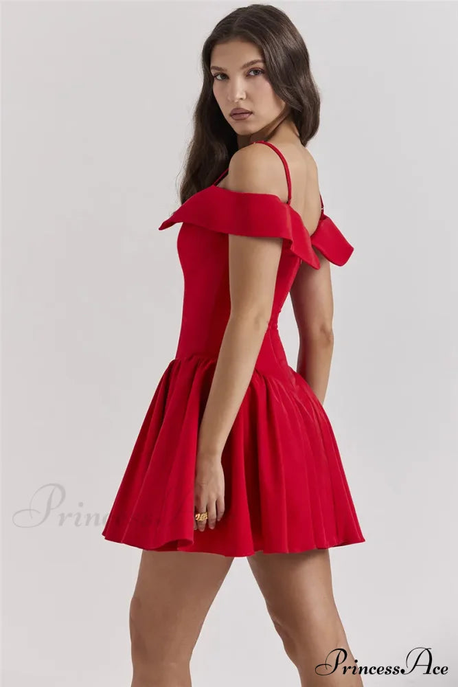 Off-Shoulder Frill Stylish Mini Dress image 5