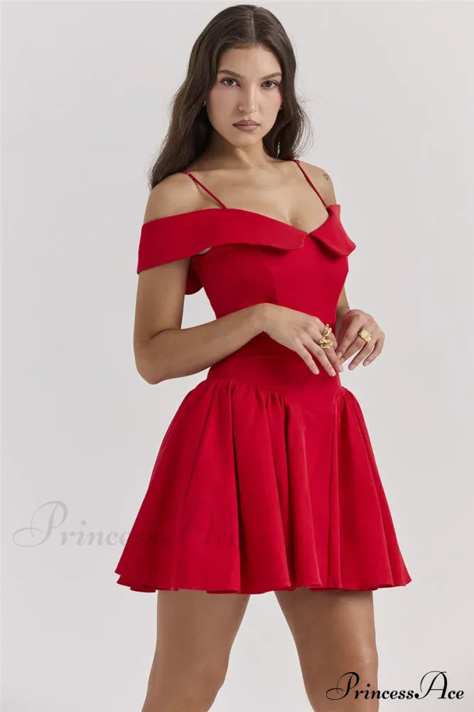 Off-Shoulder Frill Stylish Mini Dress image 3