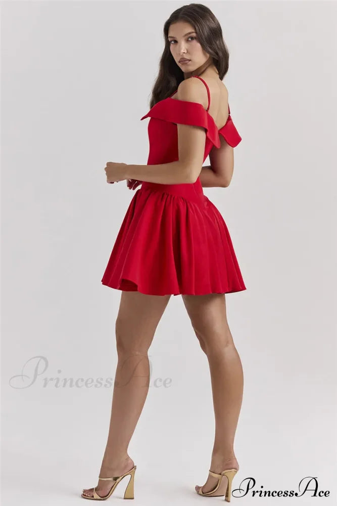 Off-Shoulder Frill Stylish Mini Dress image 9