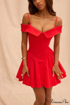 Off-Shoulder Frill Stylish Mini Dress image 14