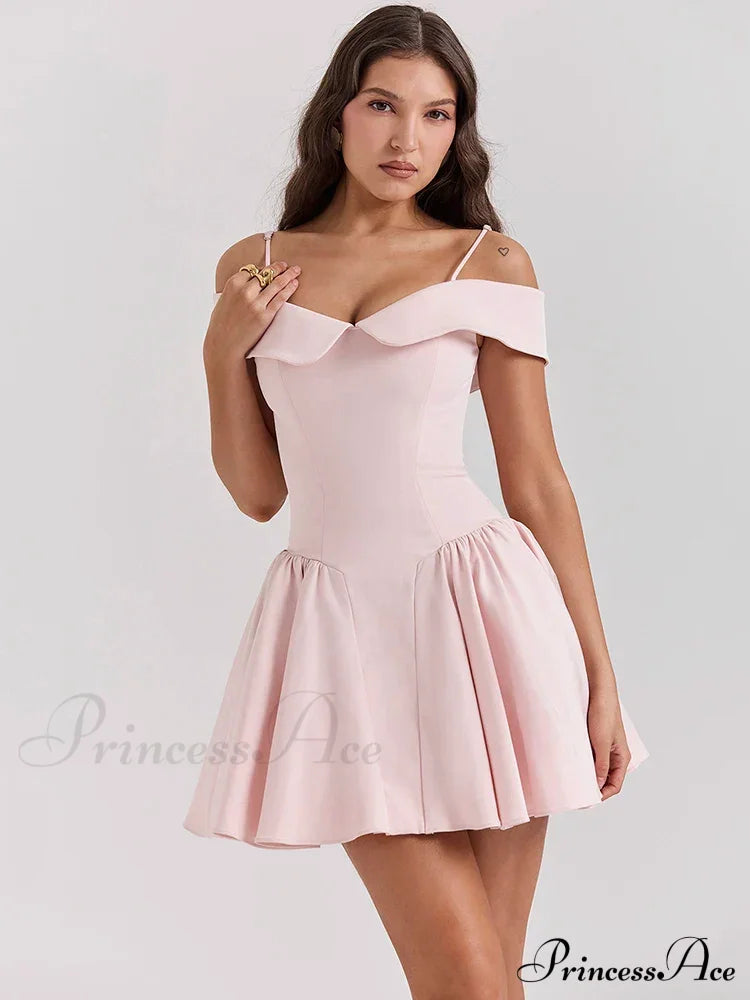 Off-Shoulder Frill Stylish Mini Dress image 2