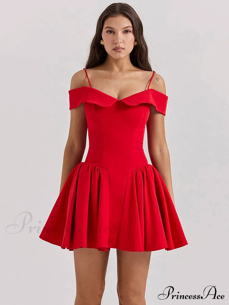 Off-Shoulder Frill Stylish Mini Dress image 1