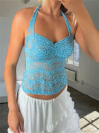 Off Shoulder Lace Embroidery Party Crop Top image 1